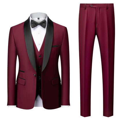 Men's Green Fruit Collar Three-Piece Suit – Stage & Wedding