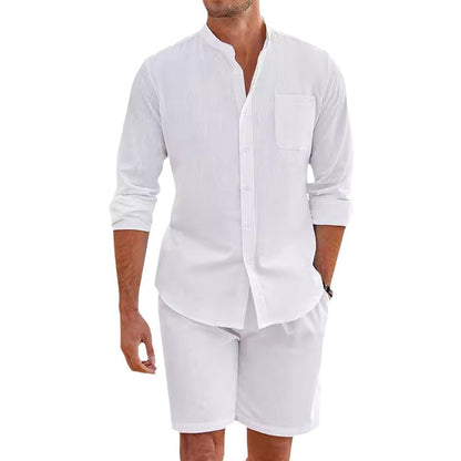 Men's Summer Two-Piece Outfit | Casual Shirt & Shorts | Riyostyle